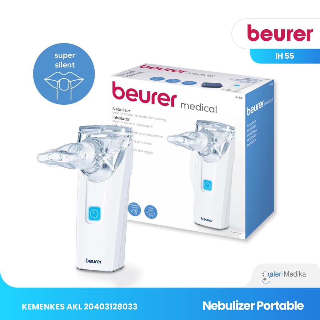 Beurer IH 55 / IH-55 / IH55 Mesh nebuliser / Nebulizer Portable - Alat Terapi Pernapasan