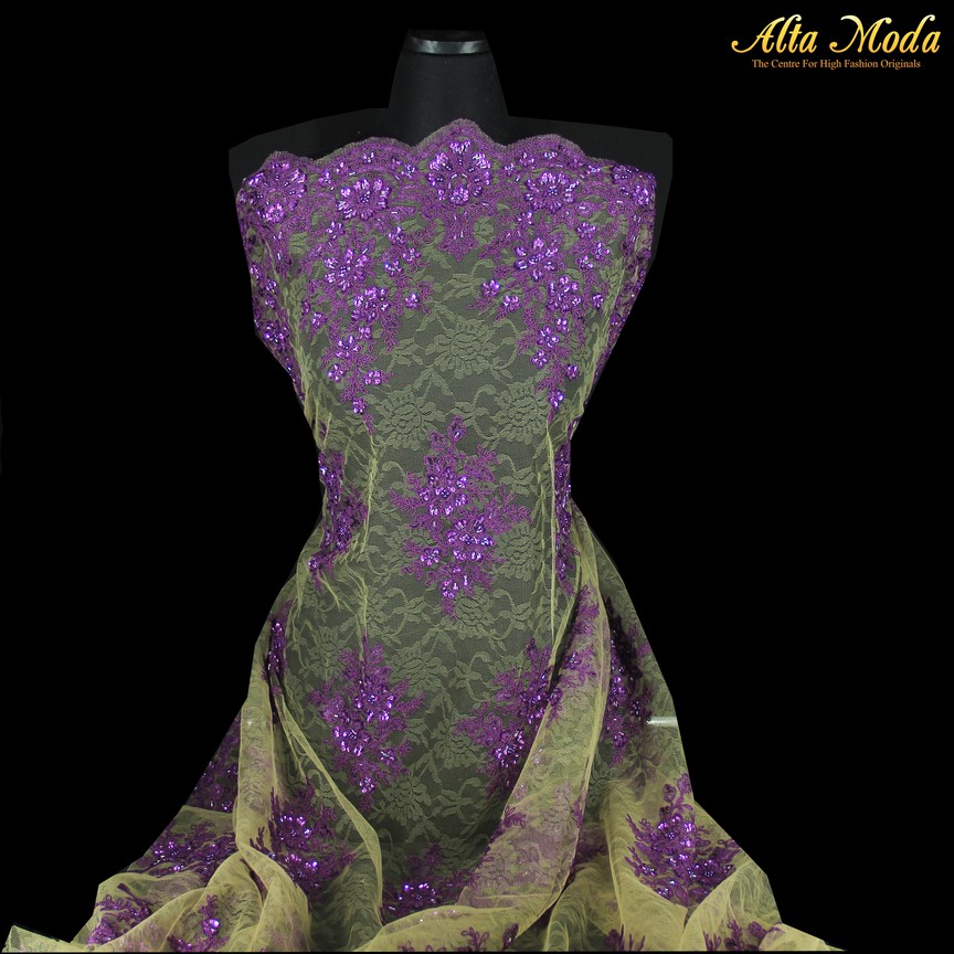 

Alta Moda Tulle Bordir Twotone C.Dior Blonde Motif Bunga Ungu (1Pcs)