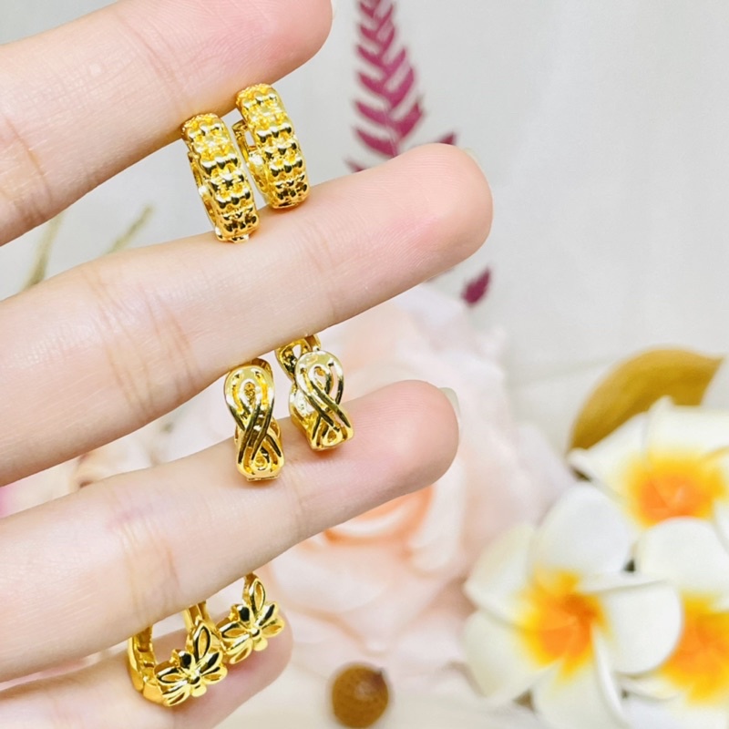 Anting jepit motif emas Xuping dewasa