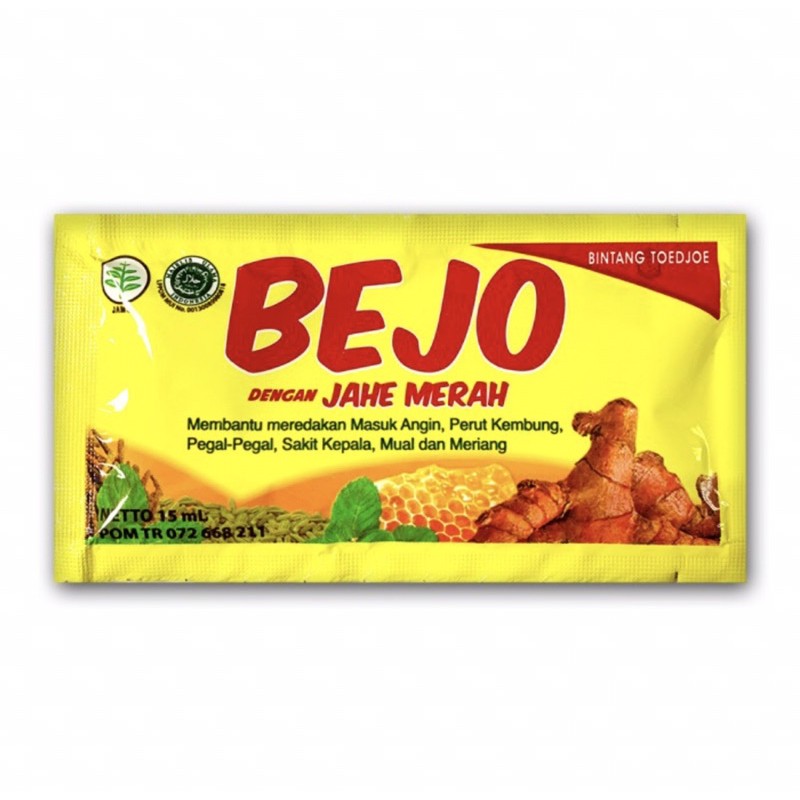 Bejo bintang toedjoe dengan jahe merah per sachet ( meredakan masuk angin )