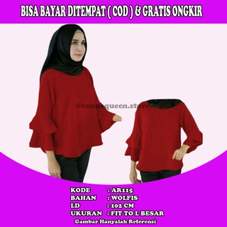 AR115 PROMO BAJU  ATASAN SHIRT BLOUS KERJA  SANTAI  WANITA 