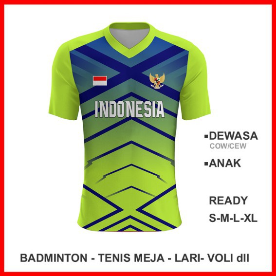Baju Kaos Jersey Olahraga Badminton Pingpong Lari Volly dll 799 - Jersey Custom