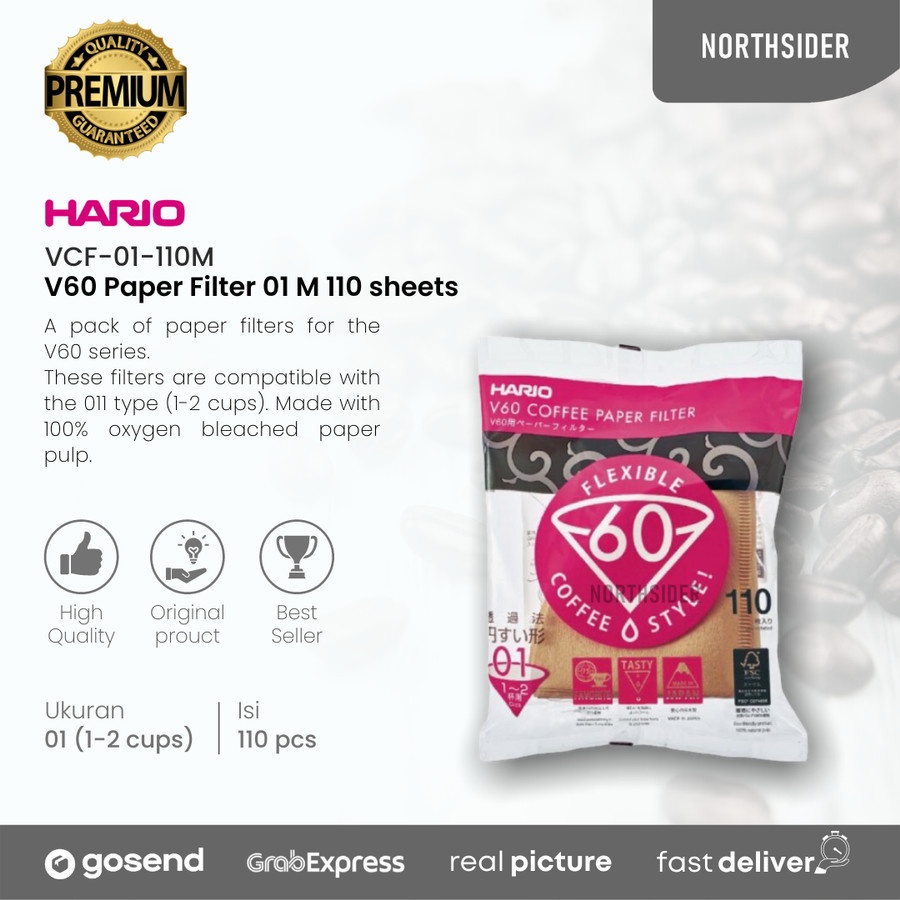 Hario V60 Paper Filter 01 - 110 Sheets VCF-01-110M