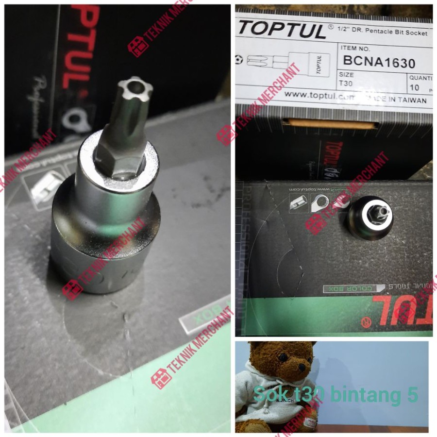 Toptul Pentacle Bit Socket T30 x 1/2" SOK BINTANG 5 SEGI 5