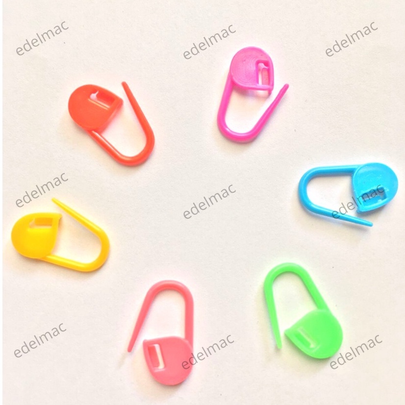 10pc Plastik Klip Rajut Kunci Peniti | Plastic Clip Locking Stitch Crochet Knitting Tools Needle Clip Hook Sewing