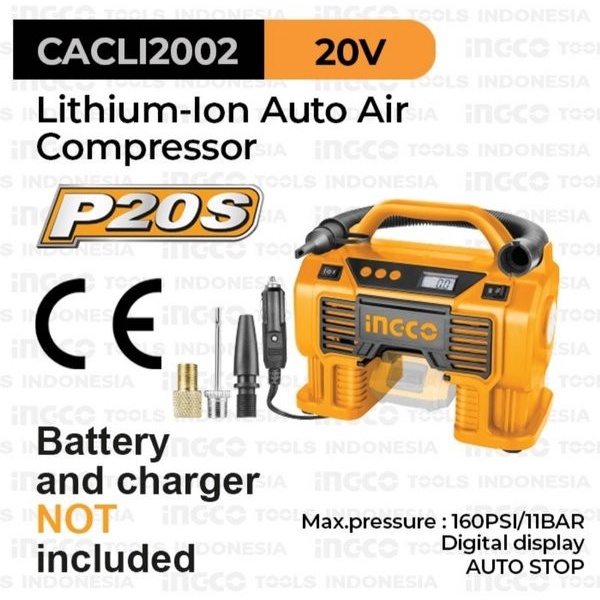 Kompresor Angin Cordless Pompa Ban Truk Mini Baterai INGCO CACLI2002