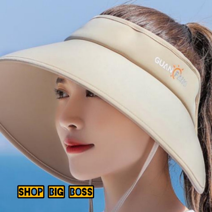 Topi Distro outdoor GUANFANG anti ultra violet  khaki Topi Cewek Murah Distro Fashion Hijabers Terba