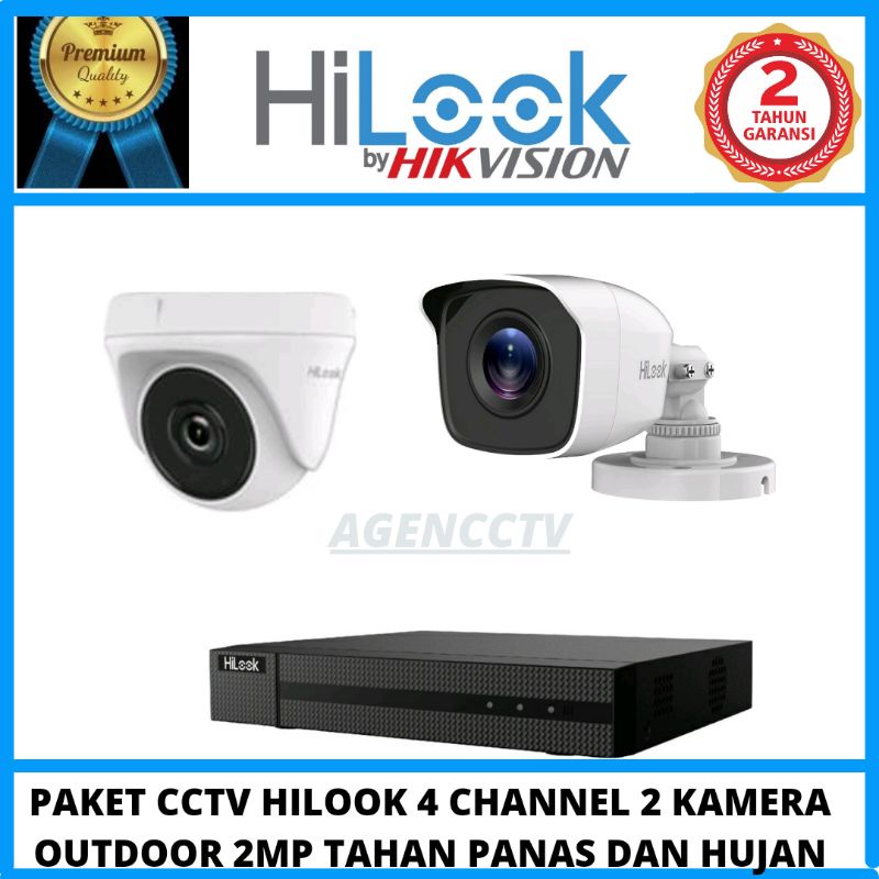 PAKET CCTV HILOOK  4 CHANNEL 2 KAMERA  2MP AUDIO BISA MEREKAM SUARA DAN VIDEO ORIGINAL BY HIKVISION