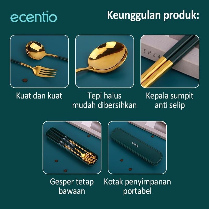 Sendok Ecentio Set 3 pcs Stainless Steel