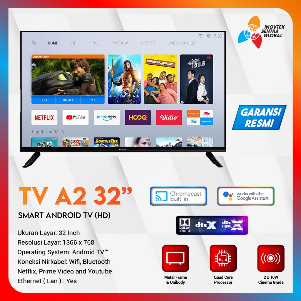 Xiaomi Mi TV A2 32&quot; HD Smart Android TV - Garansi Resmi