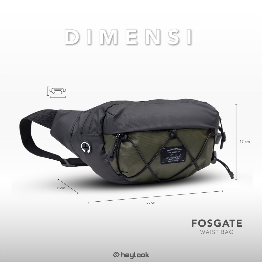 HEYLOOK Project - Tas Selempang Pria Waterproof Waist Bag FOSGATE Anti Air - [Bisa Cod]