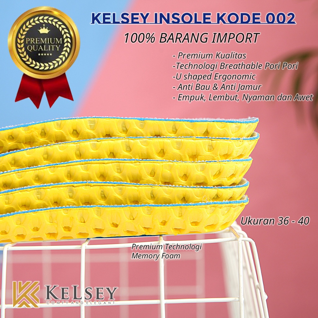 Kelsey Insole Alas Kaki 002 Yellow / Asli Empuk Nyaman Saat Di Pakai