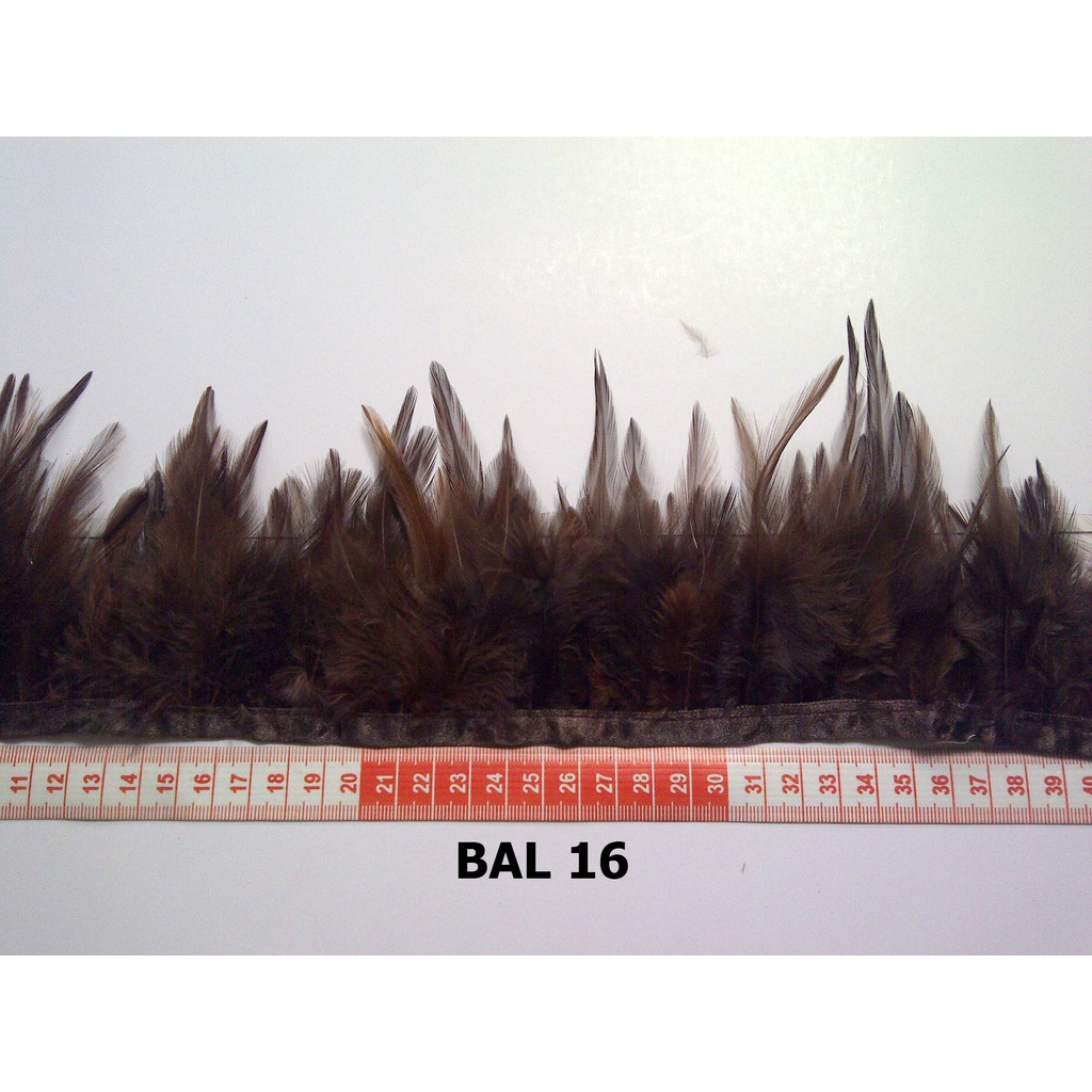 (1 yard) Bulu Ayam Lancip Coklat BAL 16 | Toko Bahan Craft | Ikeya Pusat Pita