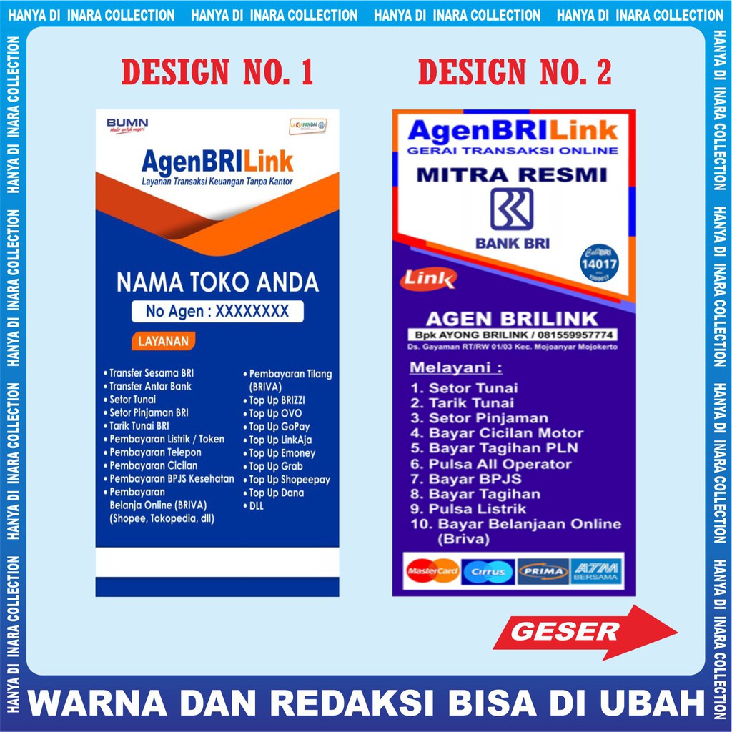 PROMO SPANDUK BRILINK  / BANNER BRILINK / CUSTOM DESAIN / INARA COLLECTION