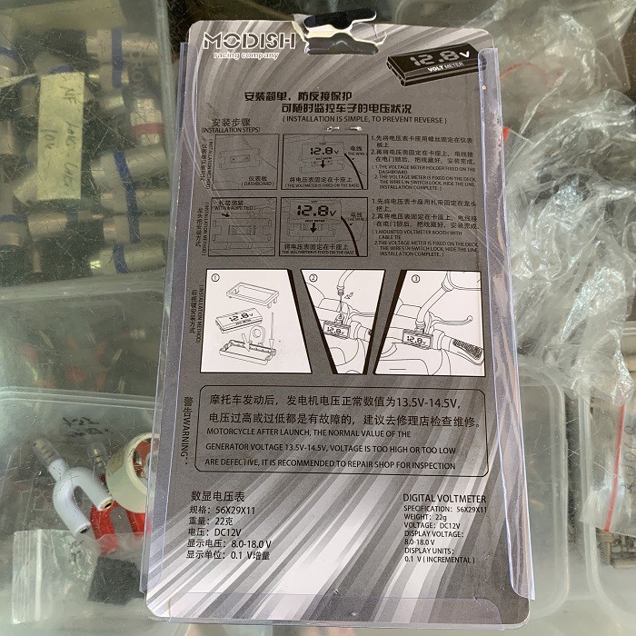 Voltmeter Digital COVER Slim Mini Waterproof Aki Motor Mobil