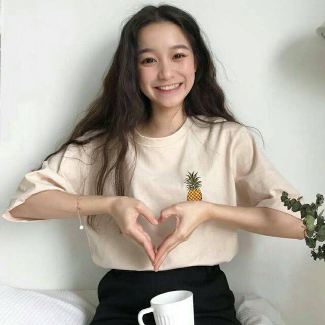  Kaos wanita remaja  korea pineapple Shopee Indonesia