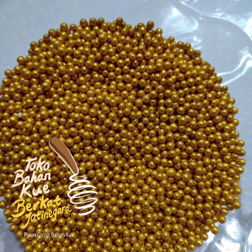 MUTIARA GOLD LOKAL UK. 7MM / 4MM / 2MM ISI 50 GR / HIASAN CAKE