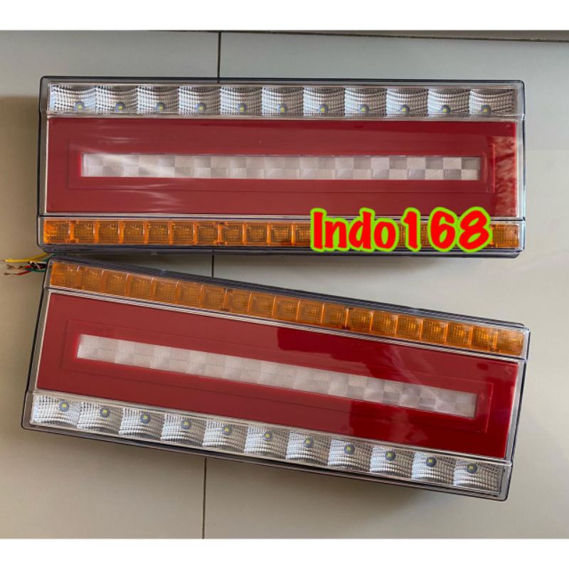 (INDO 168) Stop Lamp Truk 24 Volt Model Persegi Kecil