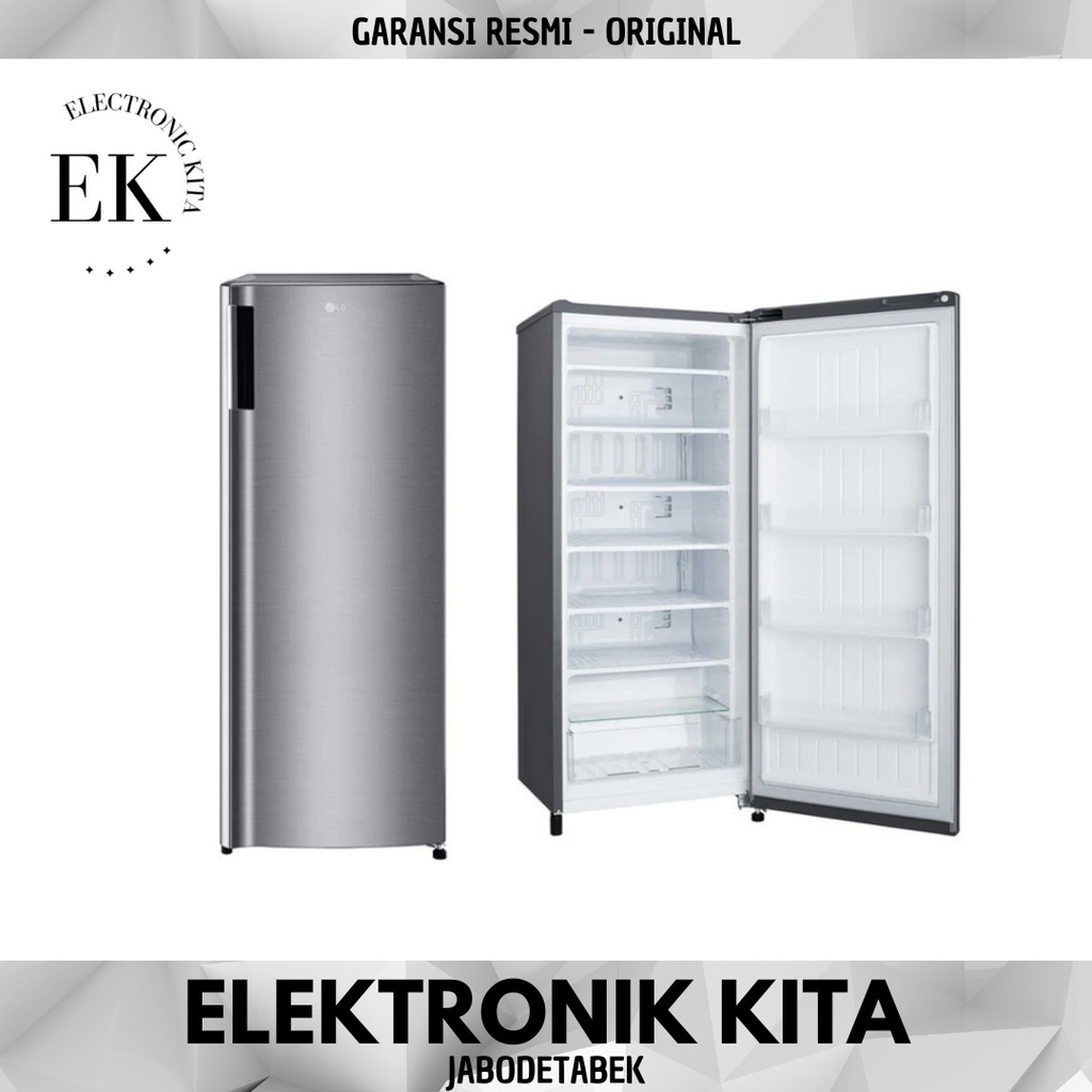 KULKAS FREEZER LG GN-INV304SL 165 L 6 RAK ANTI BAKTERI INVERTER LOW WATT SILVER GN INV 304 SL