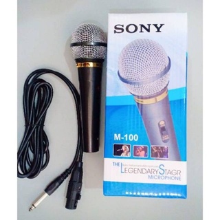 Microphone Sony M-100 Mic Karaoke Kabel Original Sony Suara Bas Jernih Mikrofon Kabel Murah