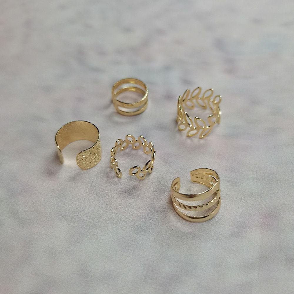 Lily 5pcs/set Klip Telinga Tanpa Tindik Perhiasan Trendi Tulang Rawan Palsu Sederhana