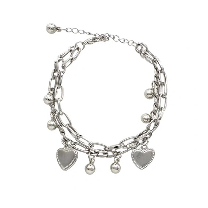 Double Heart Bracelet Accessories Hip Hop Trend