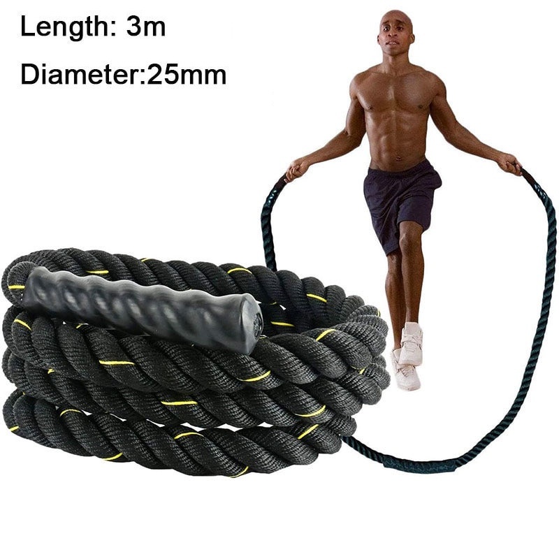 Tali Skipping Jump Rope Heavy Power Training 3mx25mm - BJR002 - Black