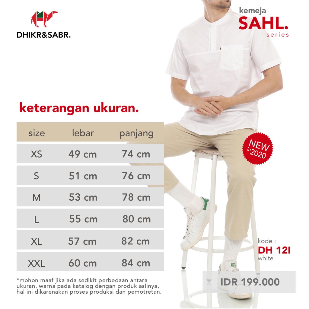 Baju Koko Pria | Kemeja Koko Sahl Series DH.12 DHIKR&SABR® ORIGINAL