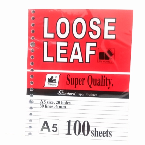 

Loose leaf A5 standard / isi kertas binder A5 100 sheet