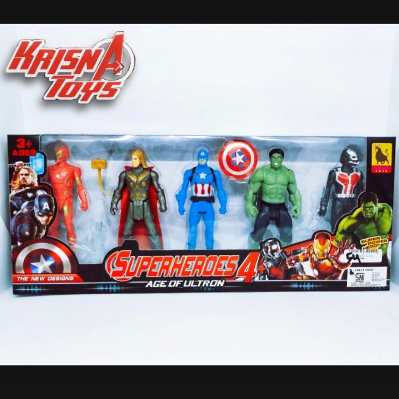 Mainan Anak Super Hero Avengers_Age of Ultron_action figure/ironman/thor/captainamerica/hulk/antman