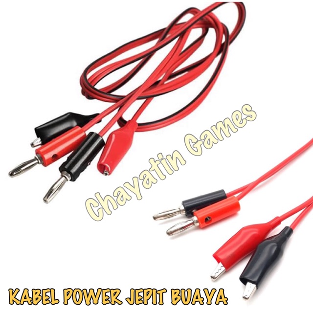 Kabel Power HP Model Jepit Buaya Kecil dengan Jack Banana