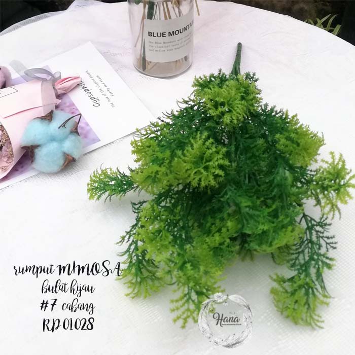 Daun mimosa bulat artificial/ rumput plastik/ rumput artificial