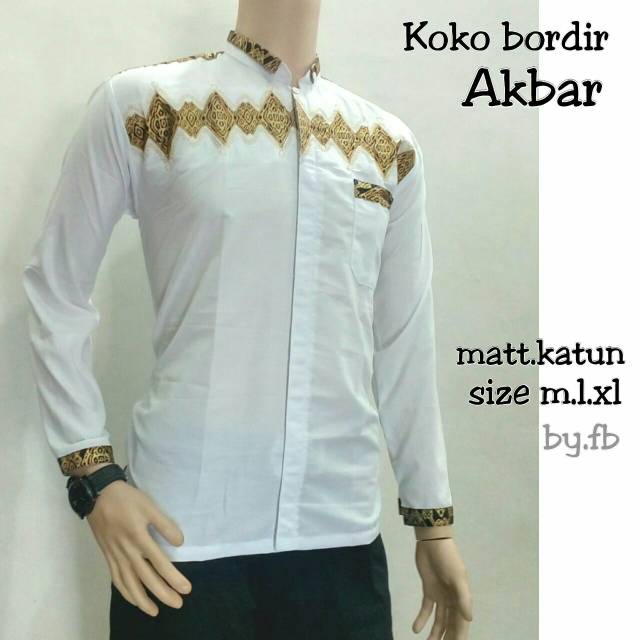 Hem koko kombinasi batik/ Atasan pria kombinasi batik HG011