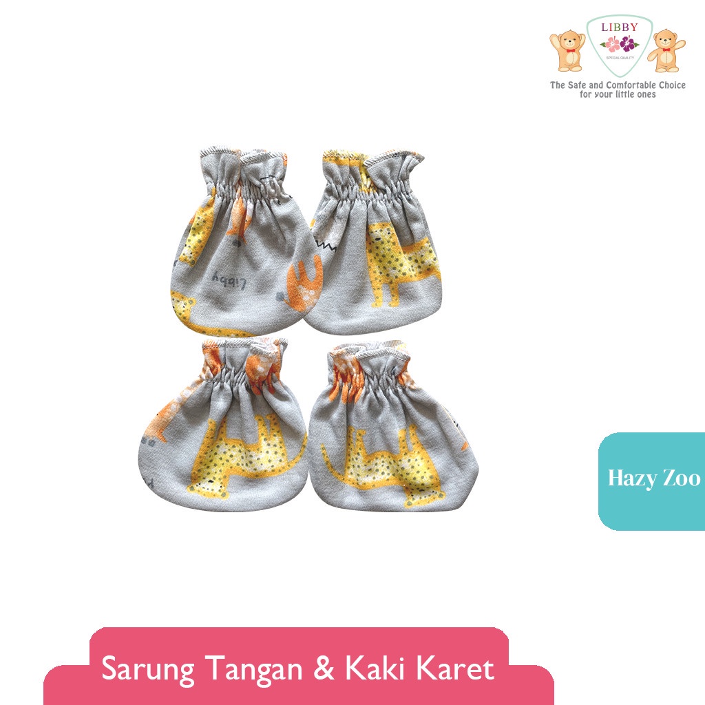 Sarung Tangan &amp; Kaki Bayi LIBBY Motif Hazy Zoo (1pcs/set)