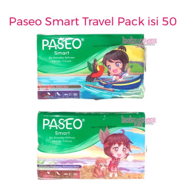 Tissue Paseo Smart Travel pack 1pack Isi 50 Lbr Tisue Tisu 2 Ply / Passeo Facial