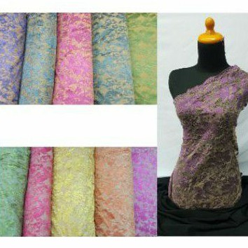 Brokat Tile Two &amp; Three Tone Bahan Seragam Kebaya Bridesmaid Kondangan