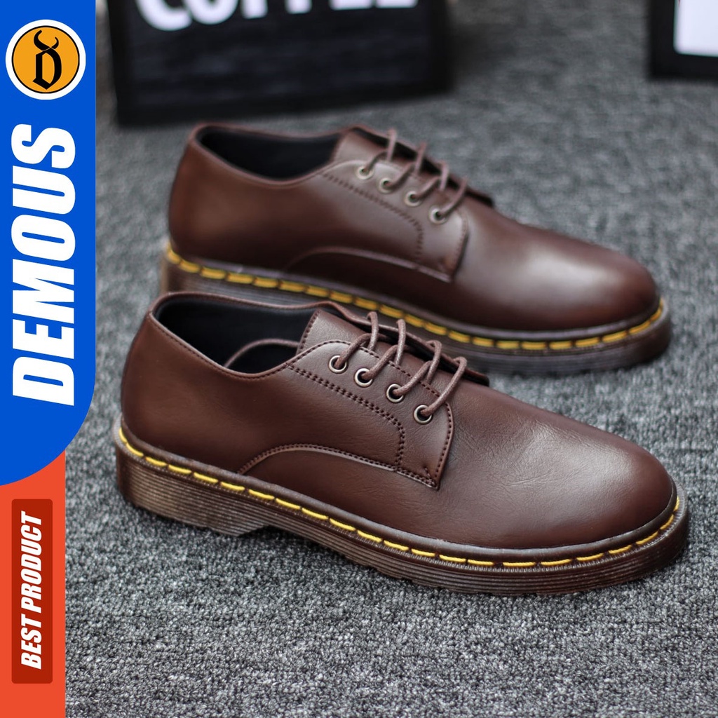 DEMOUS Wingtif - Sepatu Formal Pria Pantofel Kerja Docmart Oxford Original