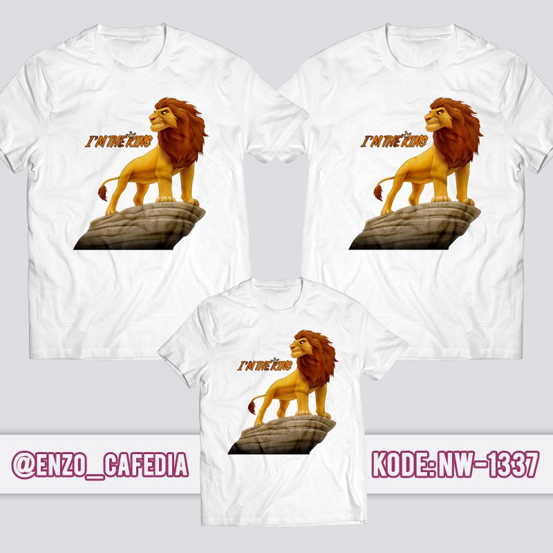 Baju Kaos Couple Keluarga | Kaos Couple Family | Kaos Custom Lion King NW 1337 | Gratis Ganti Nama
