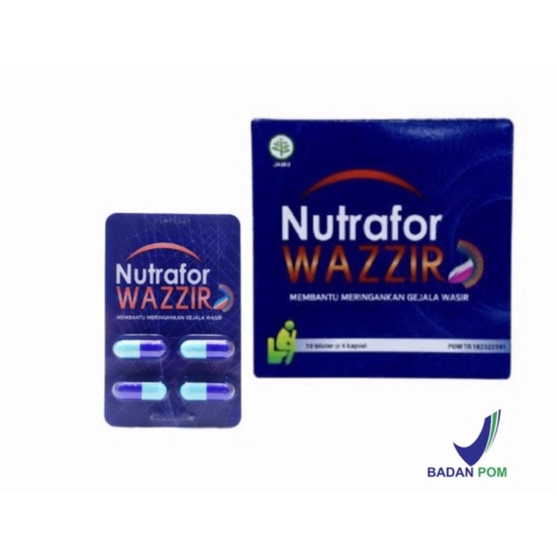 Nutrafor wazzir strip 4 kapsul ( meringankan gejala ambeyen )