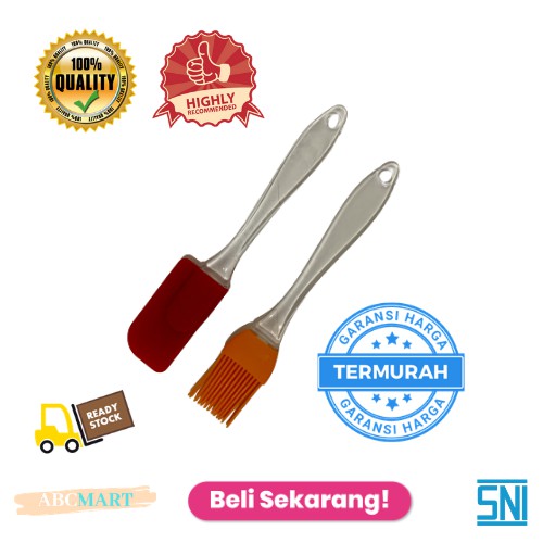 [BISA COD] Spatula Kuas Silikon 1 Set Dapat 2 Ukuran Kecil Khusus Makanan Food Grade MURAH