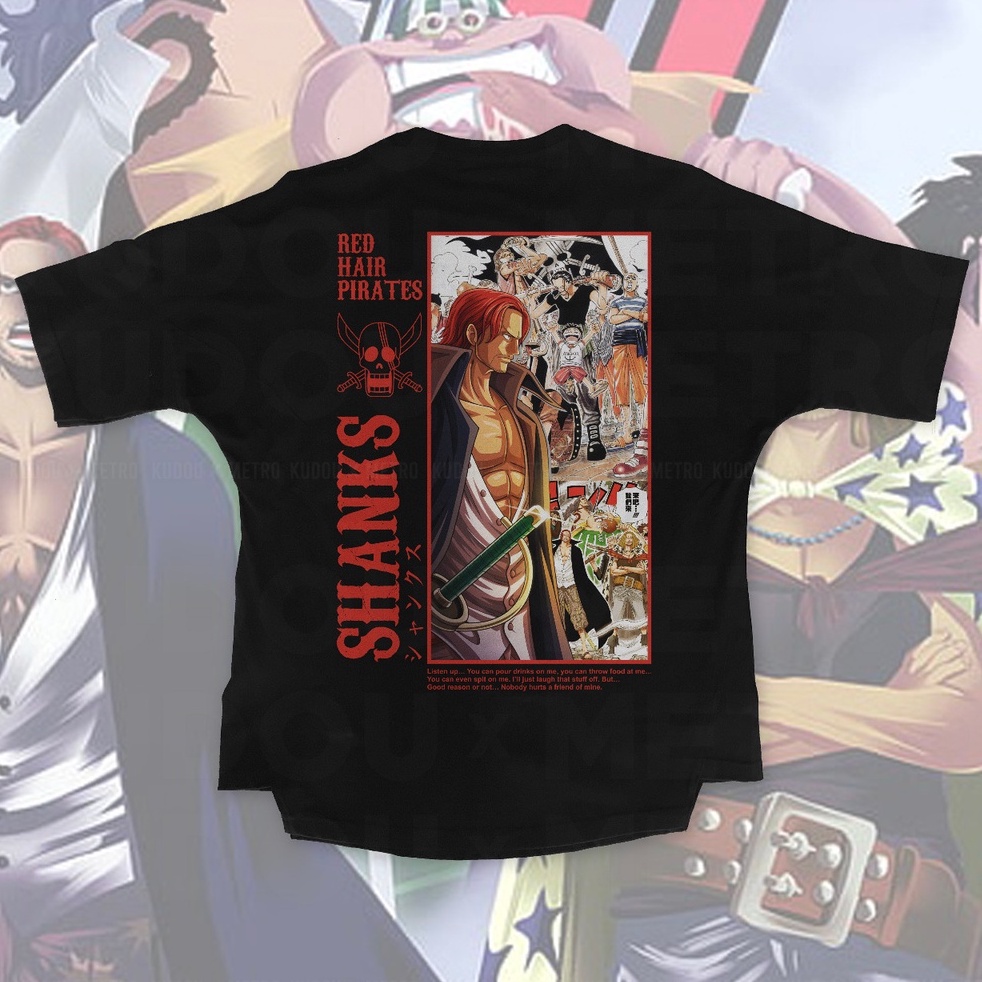 Oversized T-shirt Red Force Shanks Anime Manga One Piece Premium Unisex