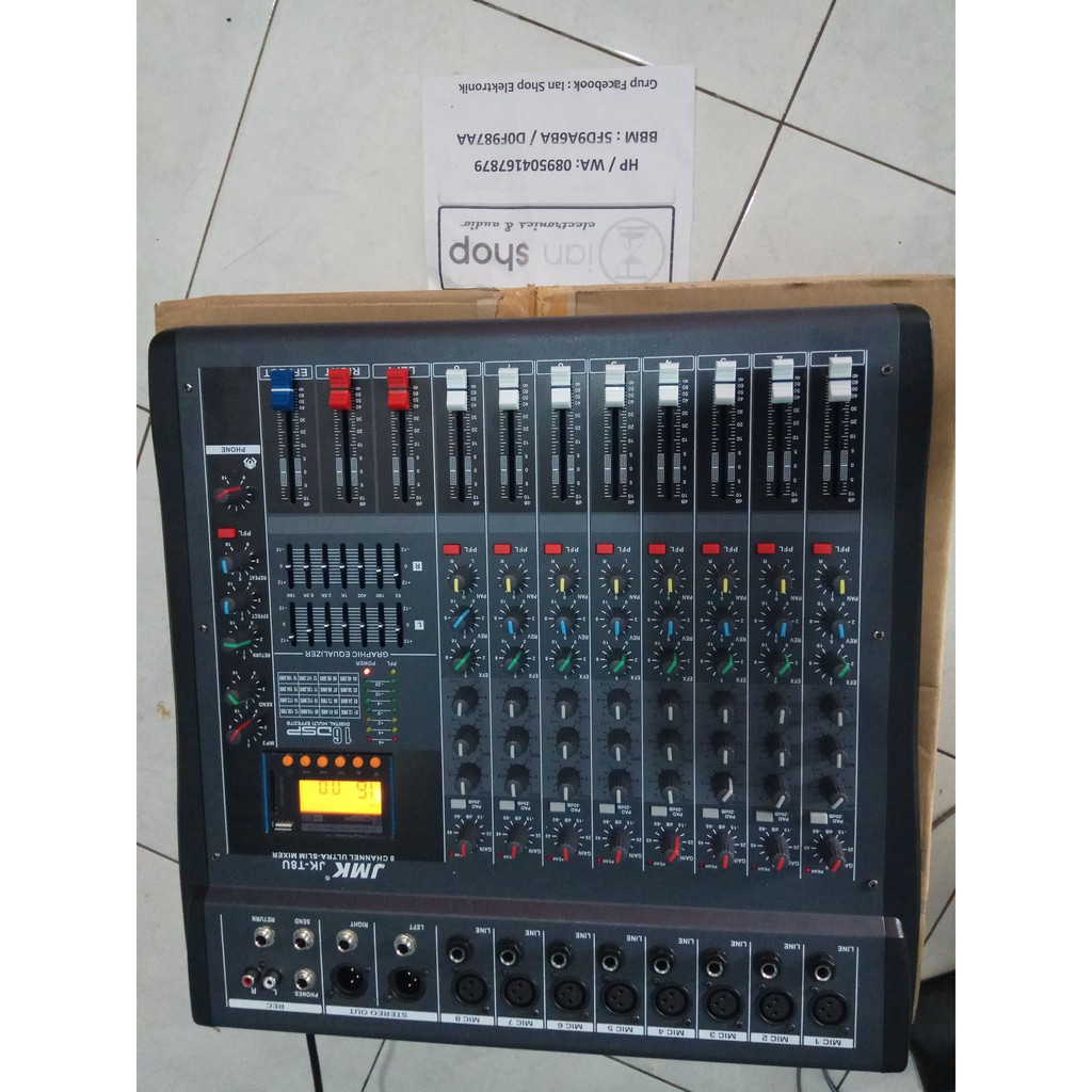 Mixer Audio JMK JK-T8U 8 Chanel Efek Digital 16 Pilihan