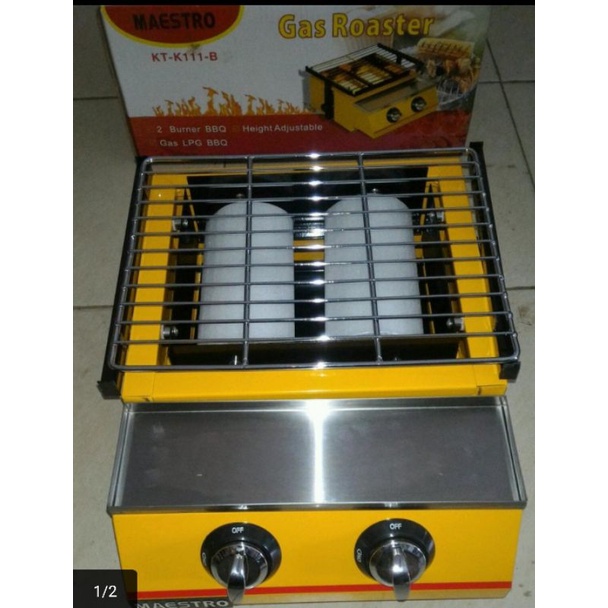 Alat Panggang Pemanggang Sosis Kompor Gas Roaster 2 Tungku Maestro