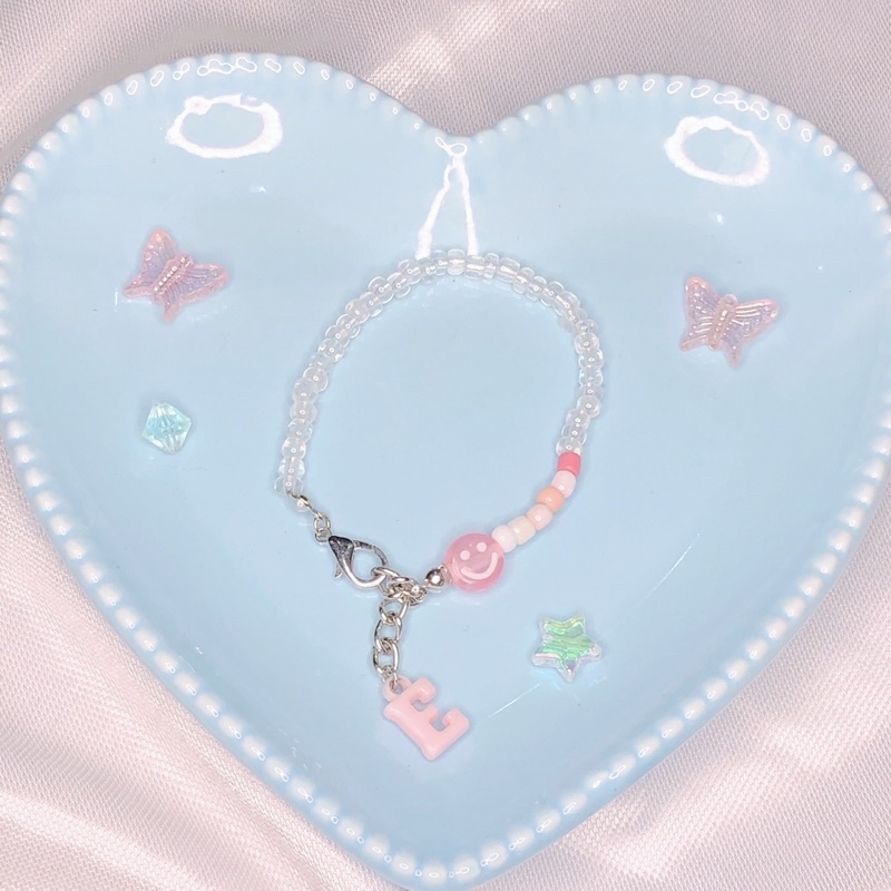 Clear smile pink bracelet / Bracelet beads / Gelang manik