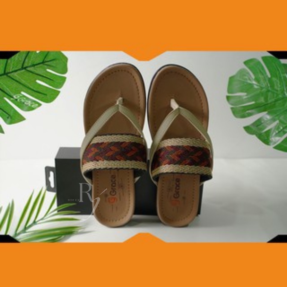 GRACE [ATR TIPIS] Sandal Cewek Turki Slop Japit/ Sendal Wanita Rajut/ Sandal Perempuan Teplek