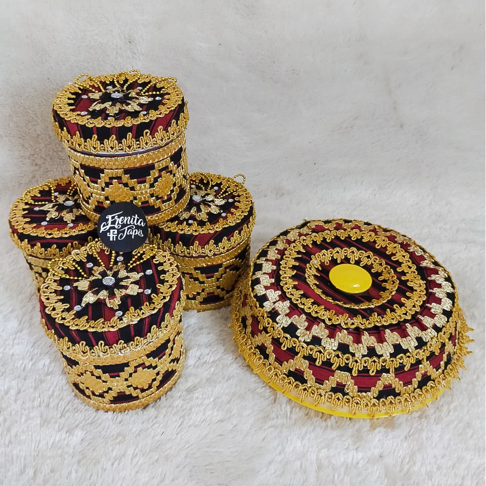 [BISA COD] Toples dan Wadah Kue Lebaran Motif Tapis BISA DICUCI