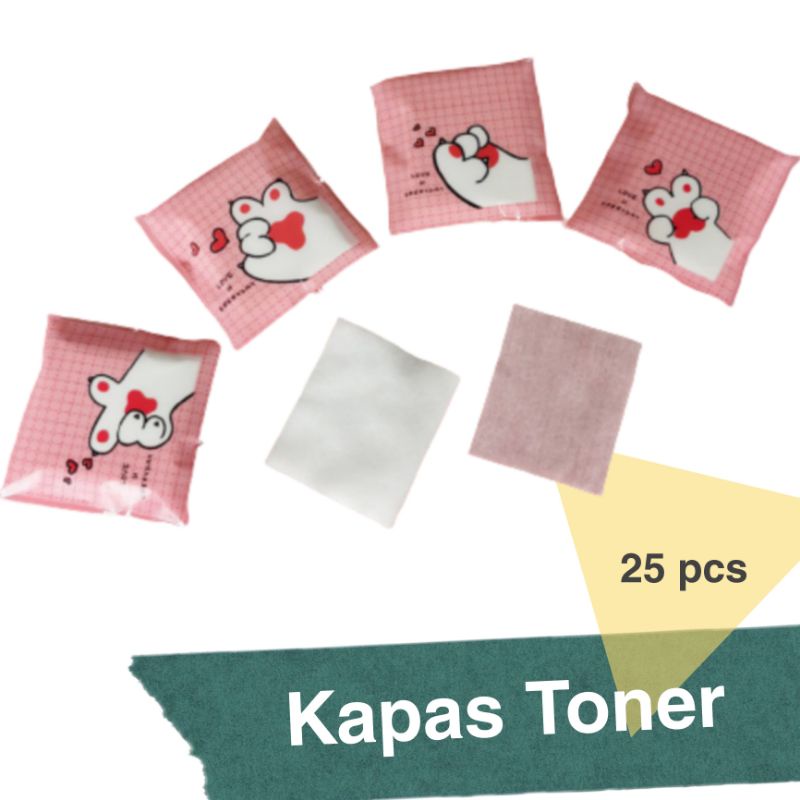 Kapas Toner isi 25pcs / compress tissue / kapas wajag / kapas makeup / kapas tipis