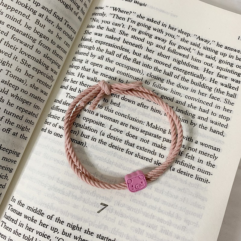 Ikat Rambut Simple Model Gelang Gaya Korea Aksesoris Fashion Wanita Import-AR-92 Pink