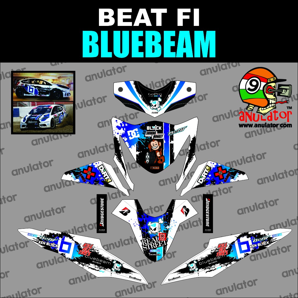 Sticker Striping Motor Stiker Full Body Honda Beat Fi Blubeam Spec