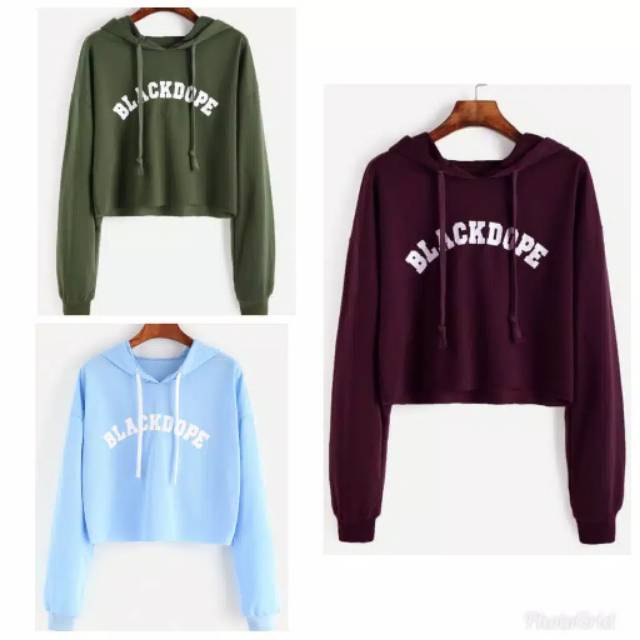 UPDATES SHOP #8 SWEATER CROP BLACKDOPE